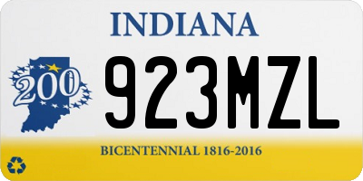 IN license plate 923MZL
