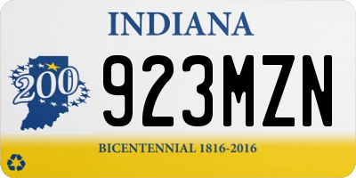 IN license plate 923MZN