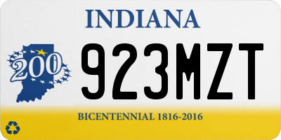 IN license plate 923MZT