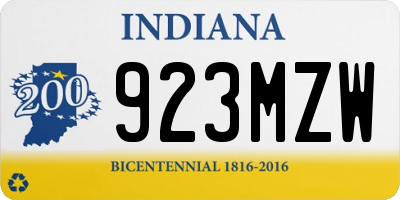 IN license plate 923MZW