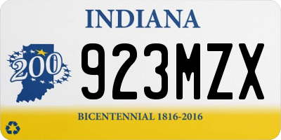 IN license plate 923MZX