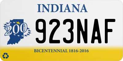 IN license plate 923NAF