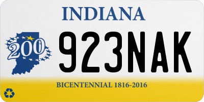 IN license plate 923NAK