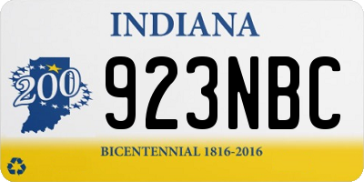 IN license plate 923NBC