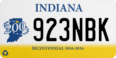 IN license plate 923NBK