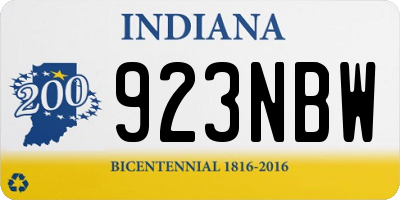 IN license plate 923NBW