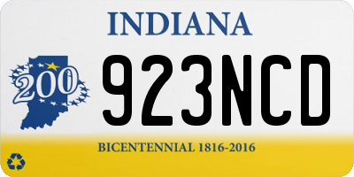 IN license plate 923NCD