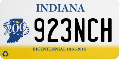 IN license plate 923NCH