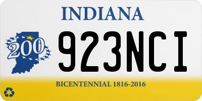 IN license plate 923NCI