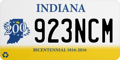 IN license plate 923NCM