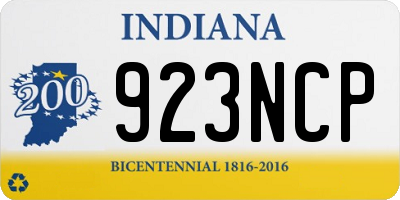 IN license plate 923NCP