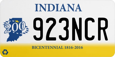 IN license plate 923NCR