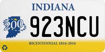 IN license plate 923NCU