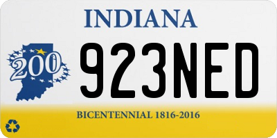 IN license plate 923NED