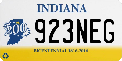 IN license plate 923NEG