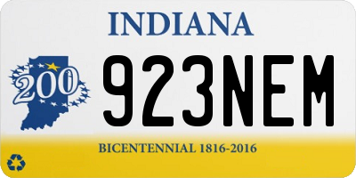 IN license plate 923NEM