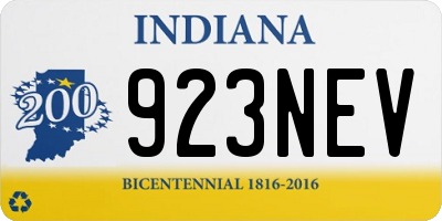 IN license plate 923NEV