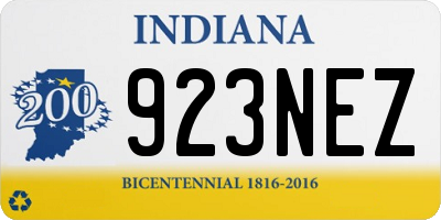 IN license plate 923NEZ