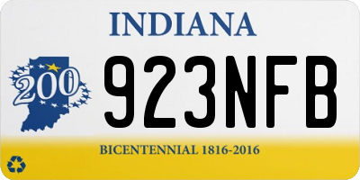 IN license plate 923NFB