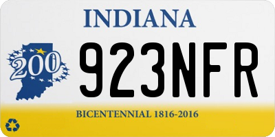 IN license plate 923NFR