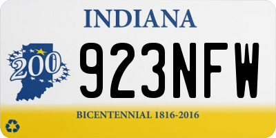 IN license plate 923NFW