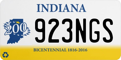 IN license plate 923NGS