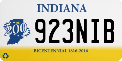 IN license plate 923NIB