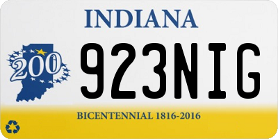 IN license plate 923NIG
