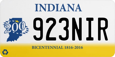 IN license plate 923NIR