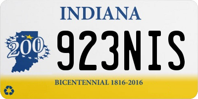 IN license plate 923NIS
