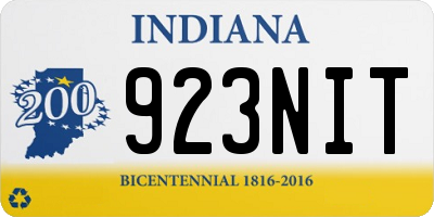IN license plate 923NIT