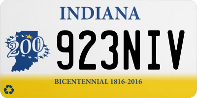 IN license plate 923NIV