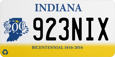 IN license plate 923NIX
