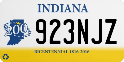 IN license plate 923NJZ