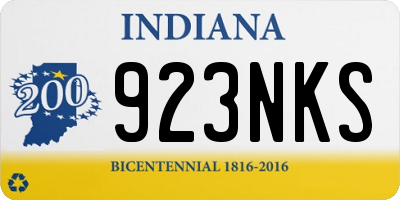 IN license plate 923NKS