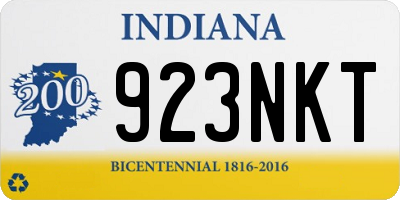 IN license plate 923NKT