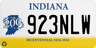 IN license plate 923NLW