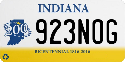 IN license plate 923NOG