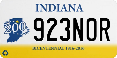 IN license plate 923NOR