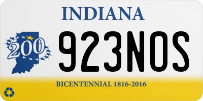IN license plate 923NOS