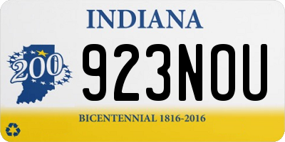 IN license plate 923NOU