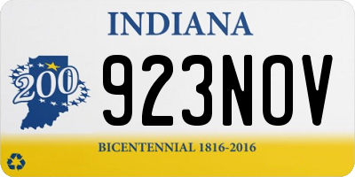 IN license plate 923NOV