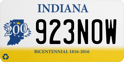 IN license plate 923NOW