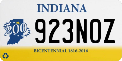 IN license plate 923NOZ