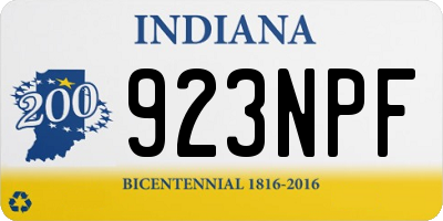 IN license plate 923NPF