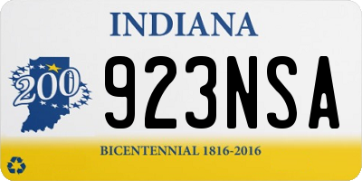 IN license plate 923NSA