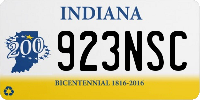 IN license plate 923NSC