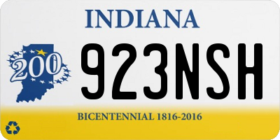 IN license plate 923NSH