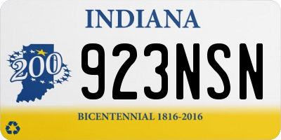 IN license plate 923NSN