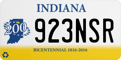 IN license plate 923NSR